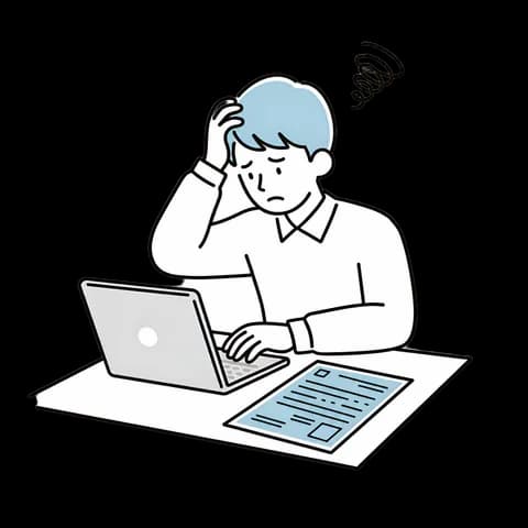 志望動機が書けず困っている様子